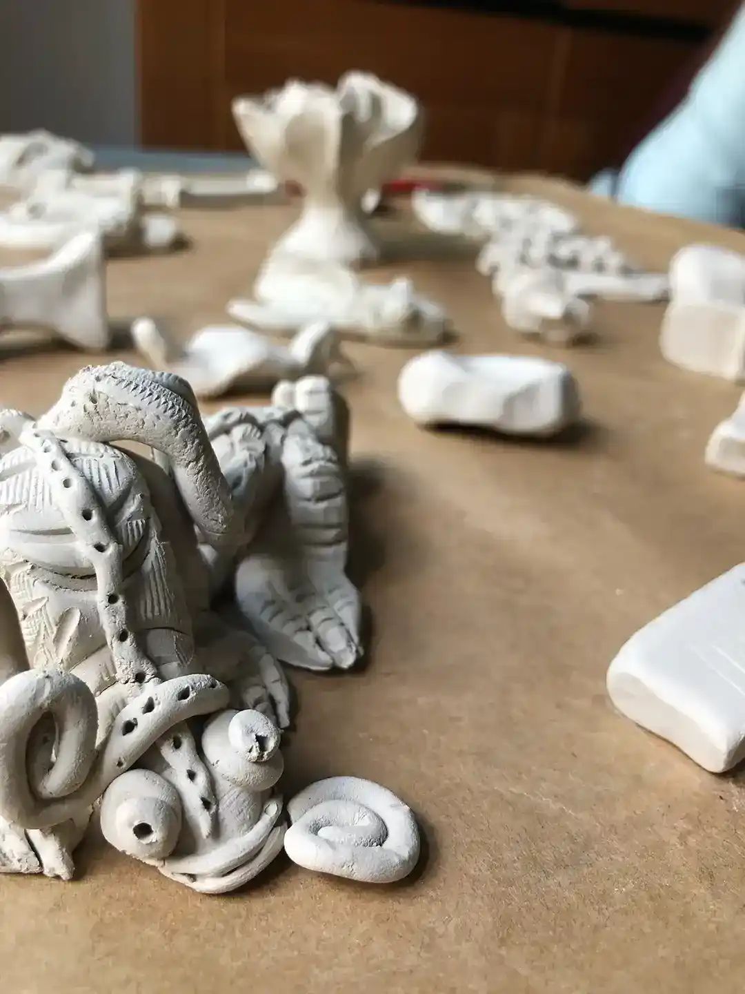 close up view of algarve chameleon made on clay modelling workshop