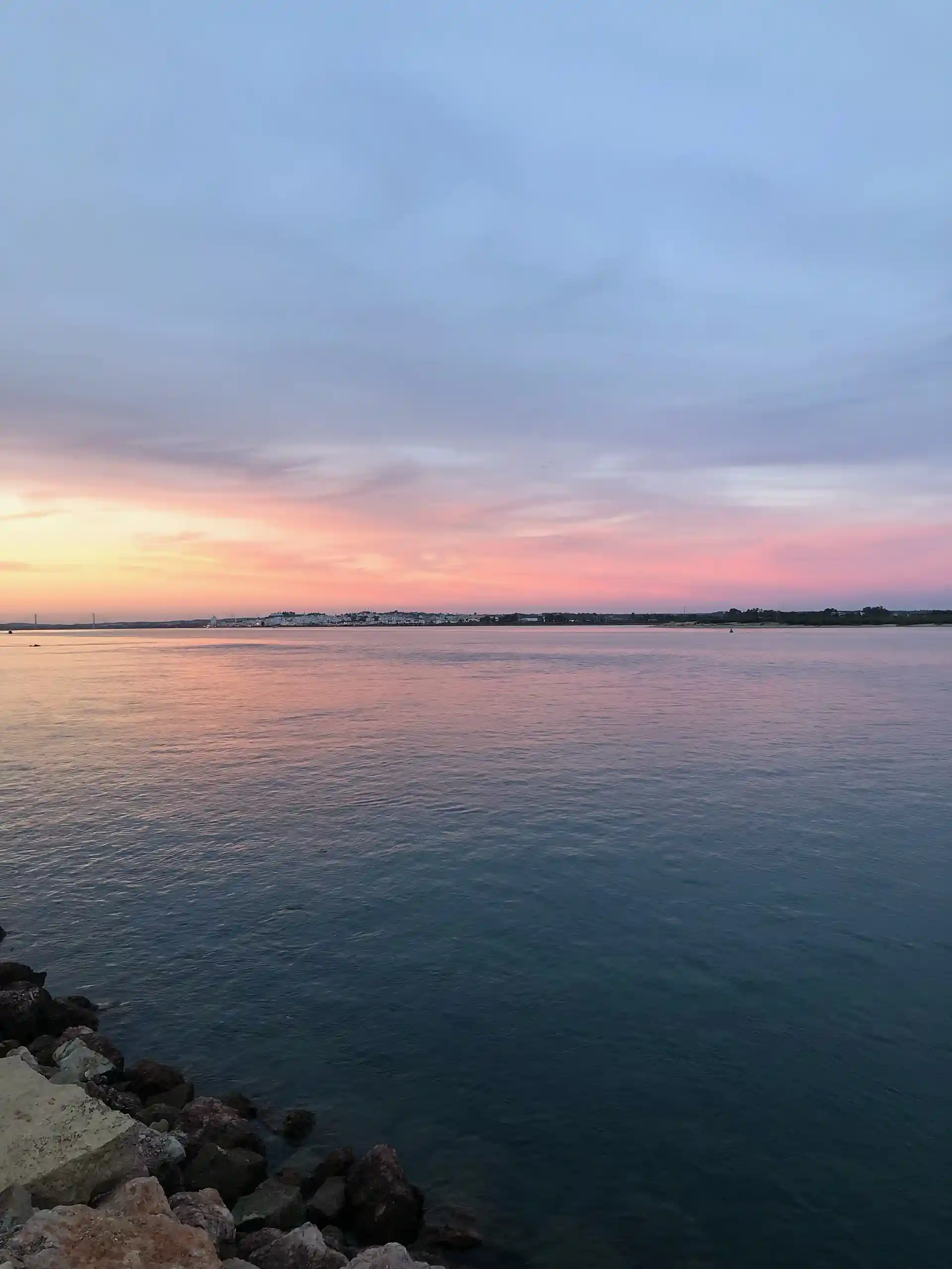sunset view at guadiana river in vila real de santo antonio the inspiration for flawoer ambient soundscape